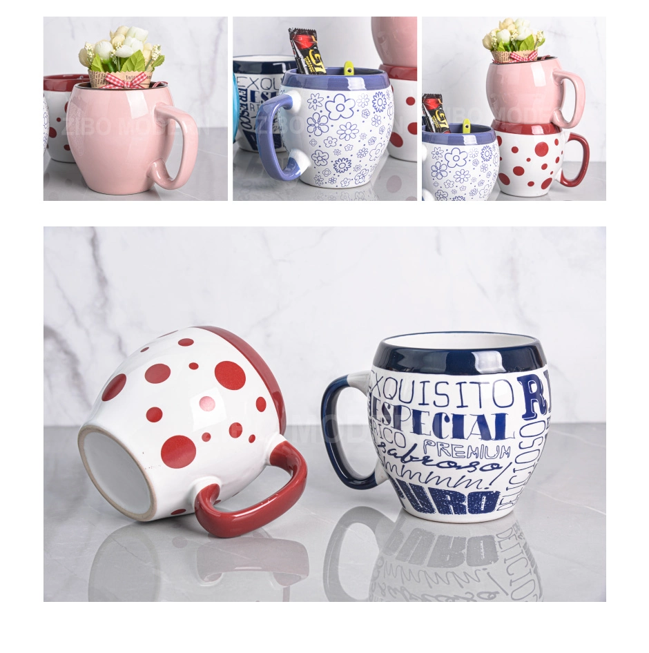 16 Oz /475 Ml Customizable Stoneware Barrel Mugs Ceramic Porcelain Coffee/Tea Mug - Stoneware Coffee Mug