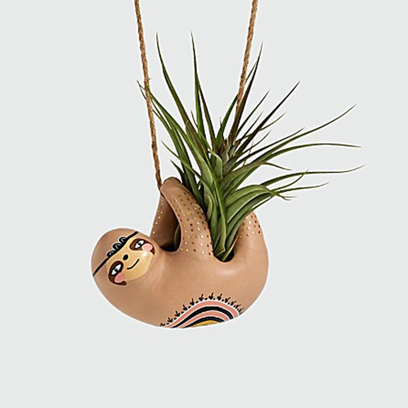 Cute Sloth Gift Ceramic Succulent Planters/Hanging Planters Pottery Cactus Flower Pot, Plant Vase Holder for Indoor
