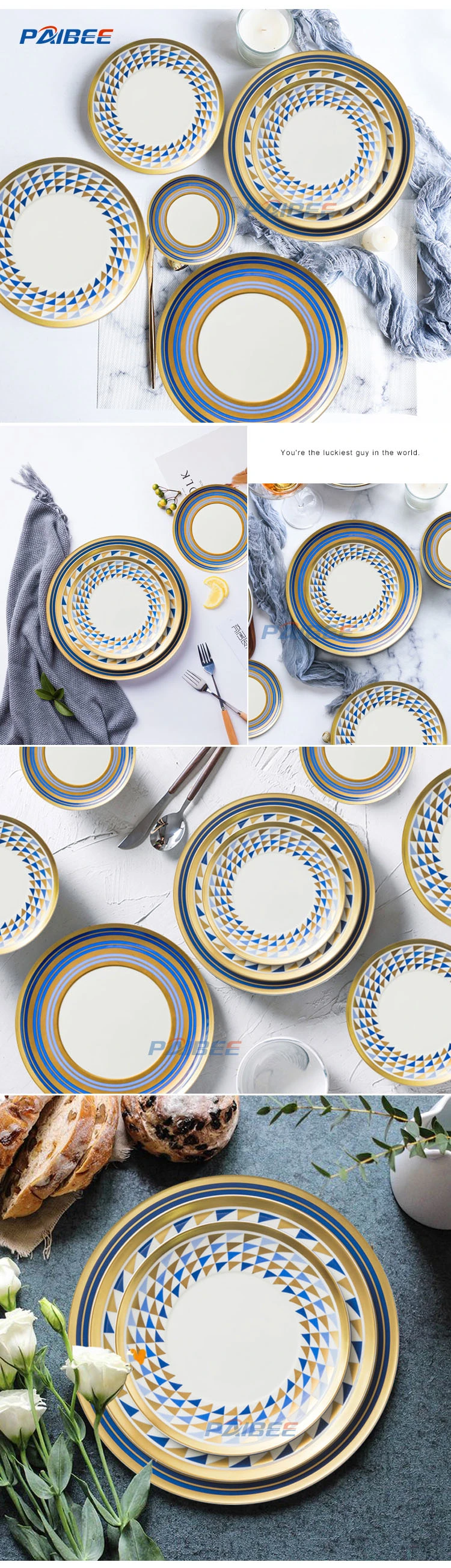 Alfresco Ceramic Tableware Set Wedding Dinner Plate Luxury Dishware