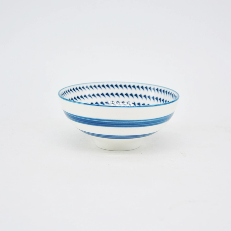 Wholesale Custom Blue Ceramics Dinner Set Bowl with Japanese Style for Restaurant