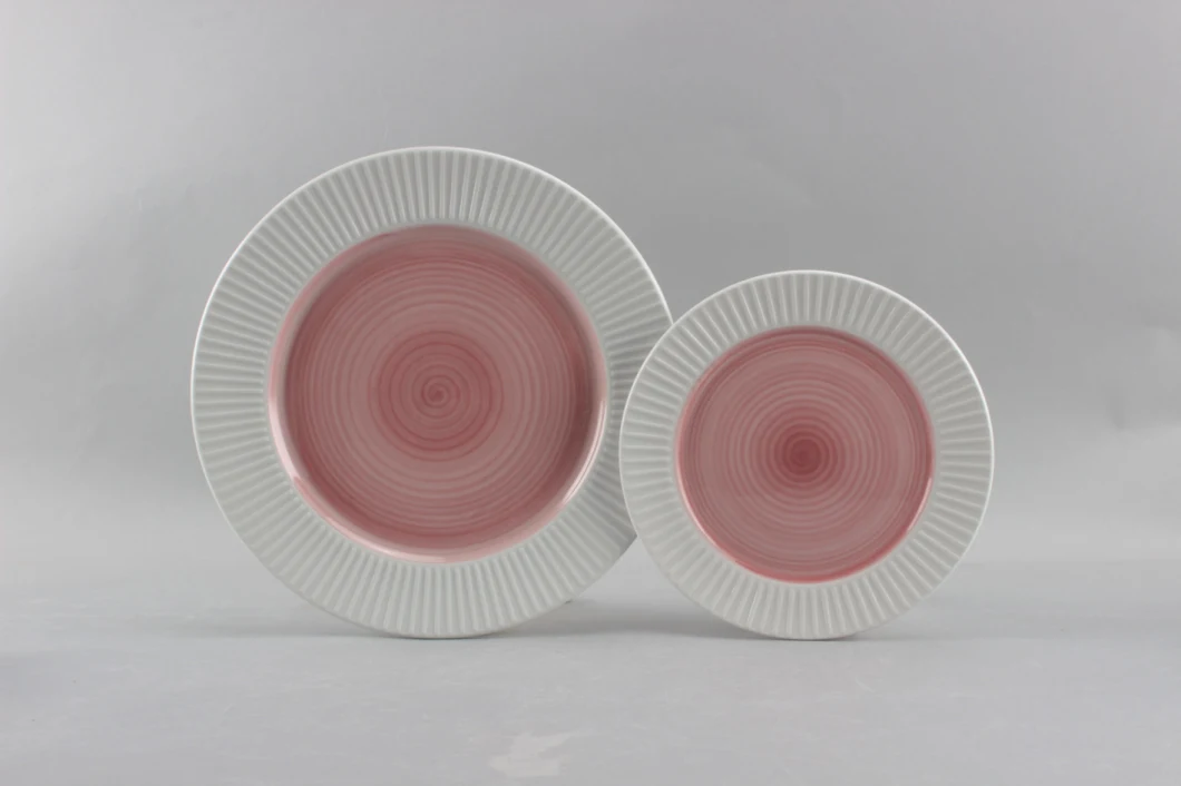 2020 Popular Ceramic Embossed Handpainted Dinnerware Set with Wholesale Price