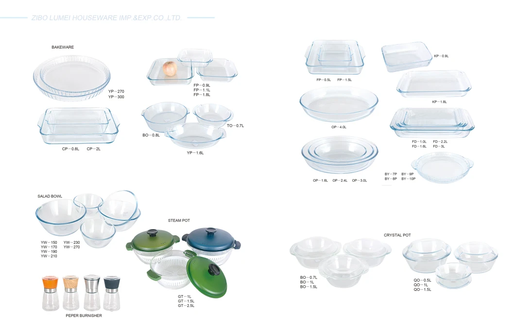 Glass Casserole Pan Dish for Bakeware/Cookware/Kitchenware/Tableware/Serveware