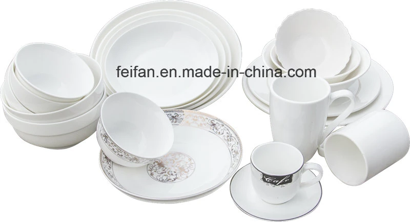 Durable Chinese Ceramic White Dinner Bowl/Lotus Edge Bowl