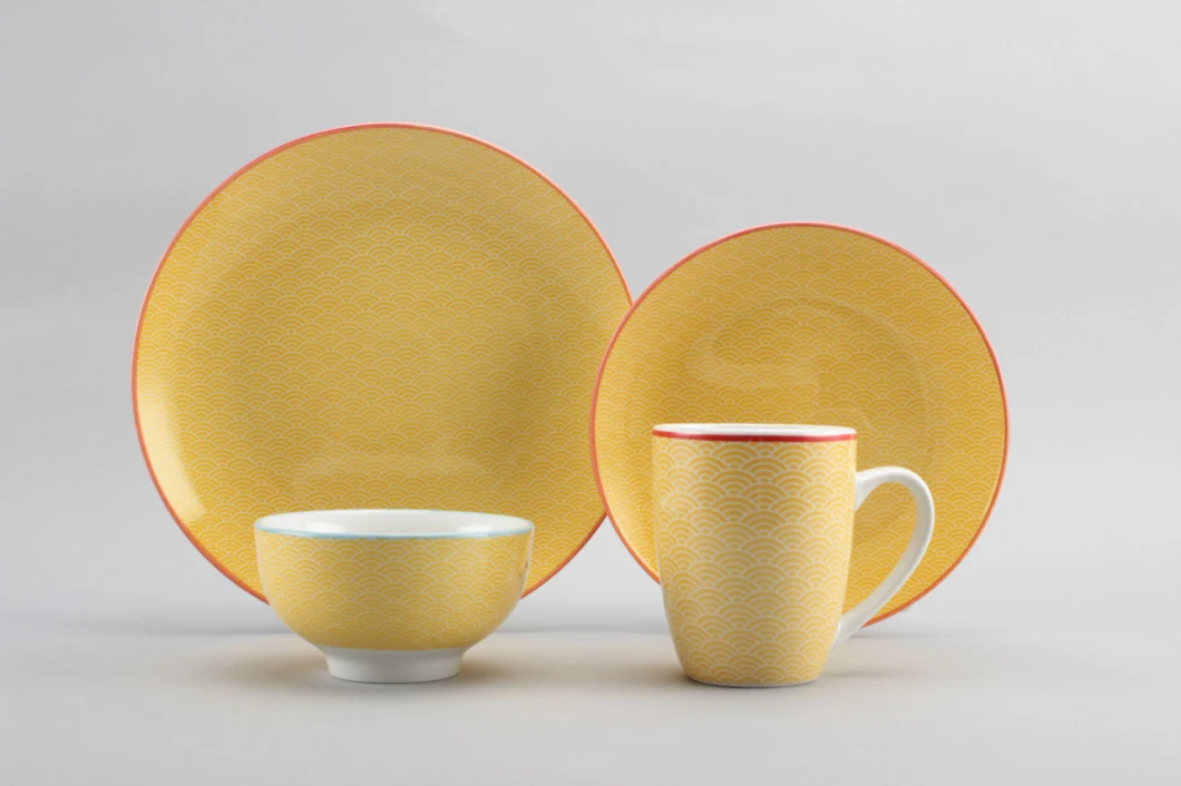 Eco-Friendly Round Chinese Pad Printing Porcelain Ceramic Dinner Set