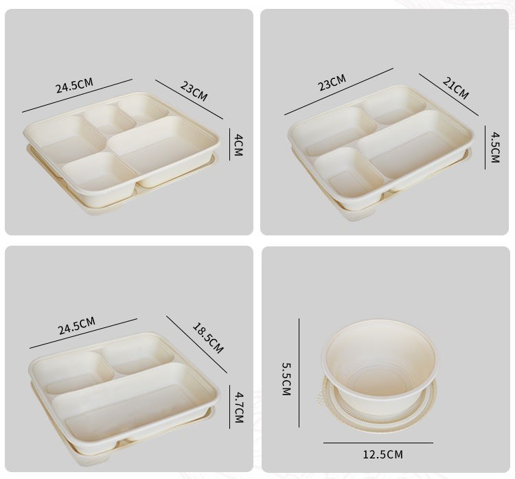 Wholesale Biodegradable Sugarcane Oval Plates Disposable Bagasse Dish Tableware Lunch Tray
