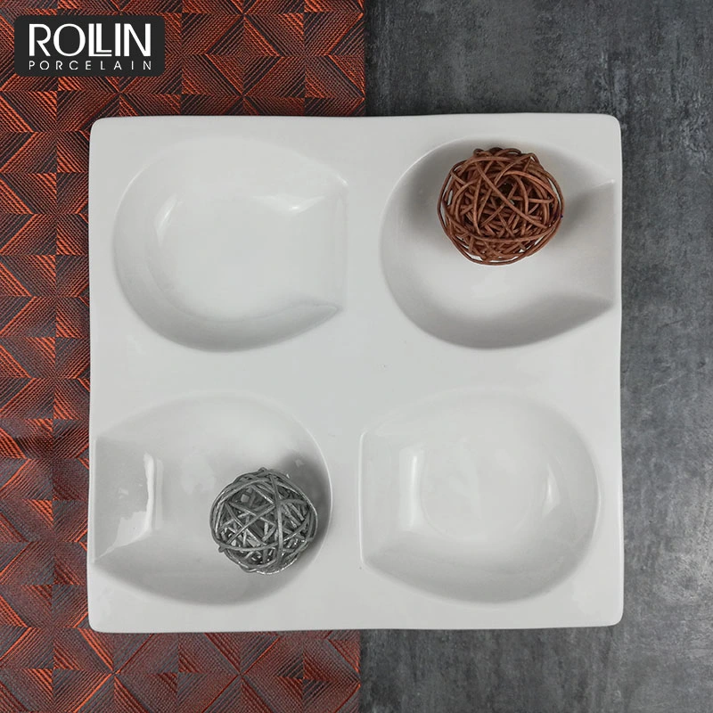 Dinnerware Sets Porcelain Dessert Tray Ceramic Divide Dish