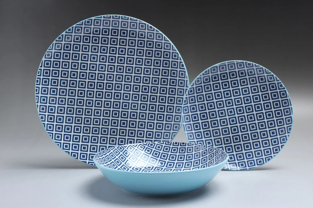 12PCS Fine Ceramic Porcelain Dinnerware Table Set Pad Printing Ceramic with Fine Price for 4 People