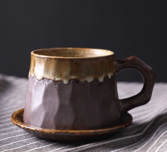 Japan Style Custom Printing Wholesale European Coffee Ware Porcelain Coffee Tea Set Ceramic Cup and Saucer