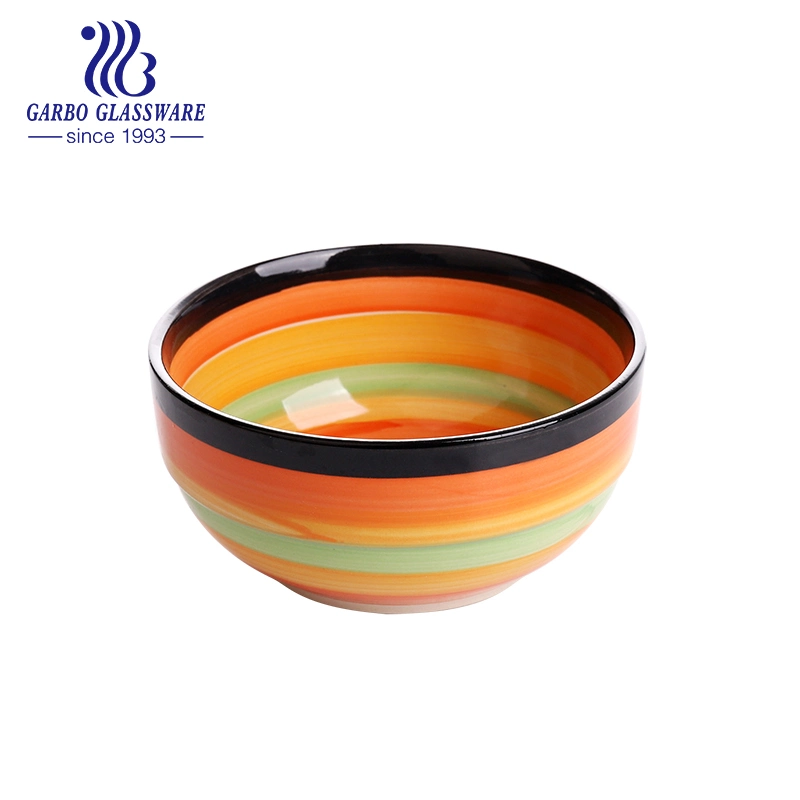 400ml Cheap Stock Rainbow Color Glaze Stoeware Dinner Bowl Ceramic Bowl (TC13008140/A)