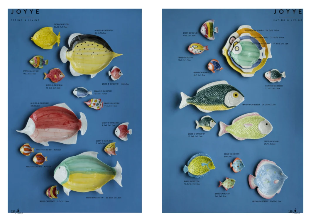 Customized Marine Fish Teabag Holder Ceramic Dish