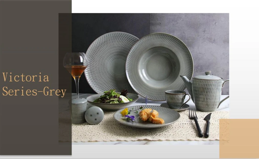 Kiln Gray Color Porcelain Tableware Ceramic Tableware for Hotel and Restaurant