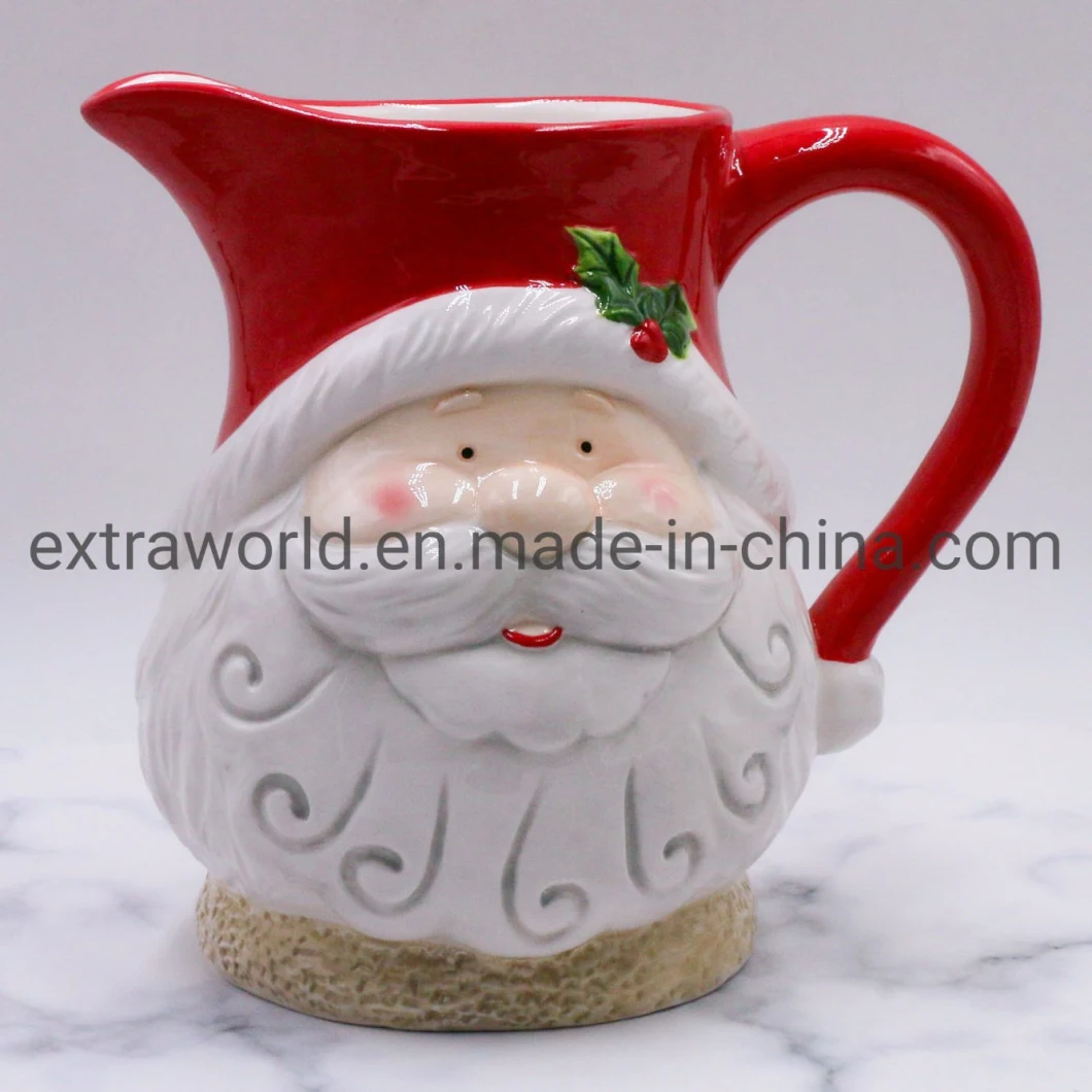 2021 New Range Ceramic Father Christmas Water Bottle Jar for Christmas Holiday Family Gift