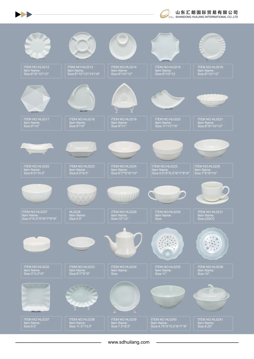 White Porcelain Dinnerware Ceramic Dish in Different Sizes