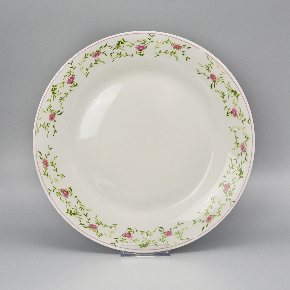 Round Ceramic Porcelain Flat Plate for Dinner