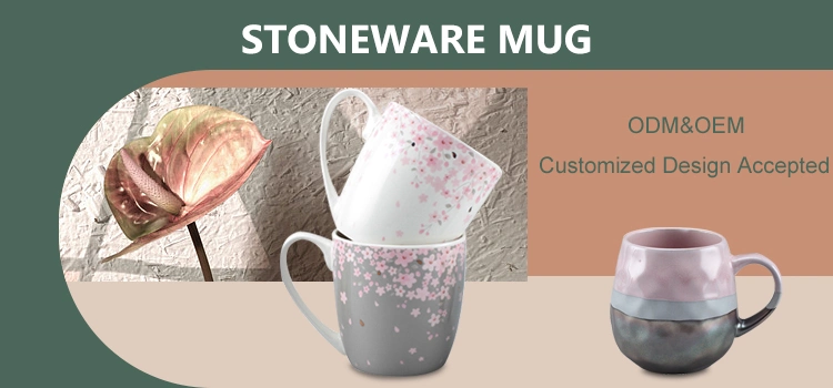 Wholesale Stoneware Gift Mug Handle Customized Coffee Mug Ceramic Stoneware Mugs with Lid