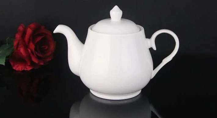 Pure White Ceramic Teapot Porcelain Coffee Pot Gift White Ceramic Coffee Pot