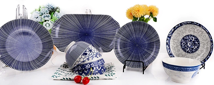 Elegant Style Customized Designs Handmade 50PCS Ceramic Dinner Set Wholesale Tableware (TZ50-TC27001-HCS-687)