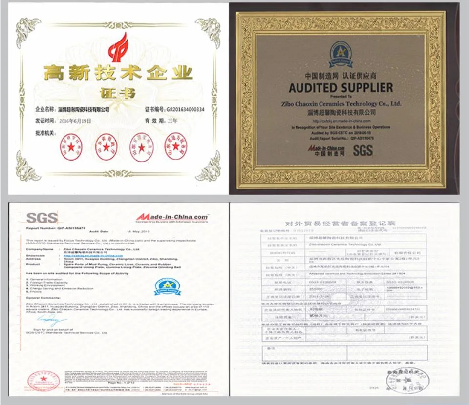 China Manufacturer Products Ceramic Cylinder Liner Ceramic Liner Used on Mud Pump Machine