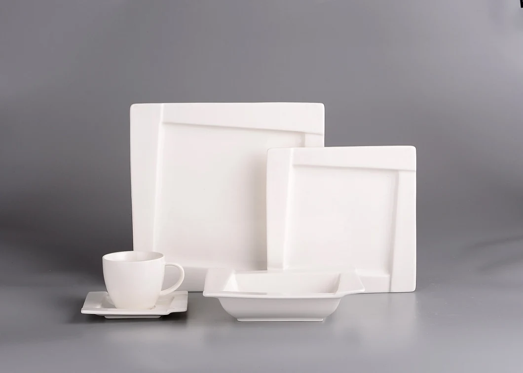5 PCS White Ceramic Dinner Sets in China Tableware