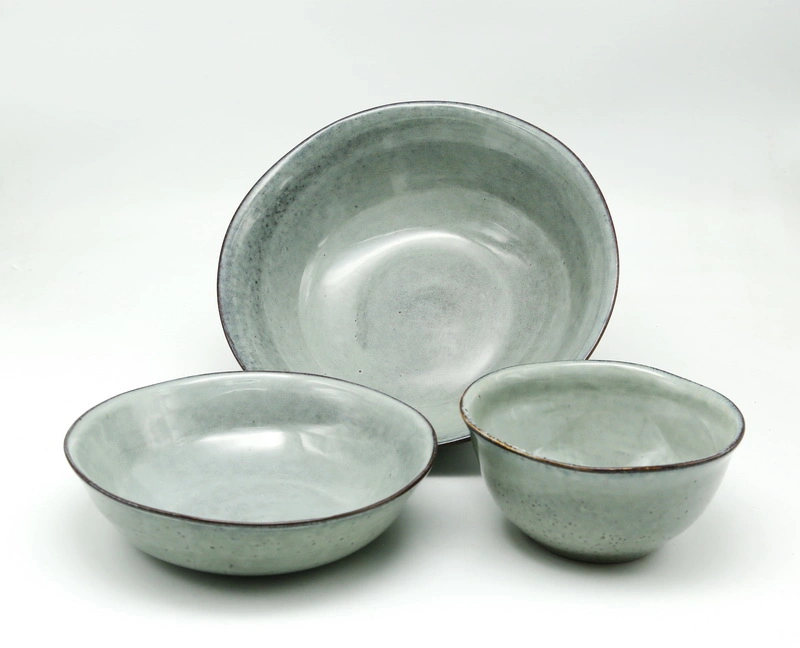 3PCS Ceramic Bowl Set Soup Bowl Dinner Tableware