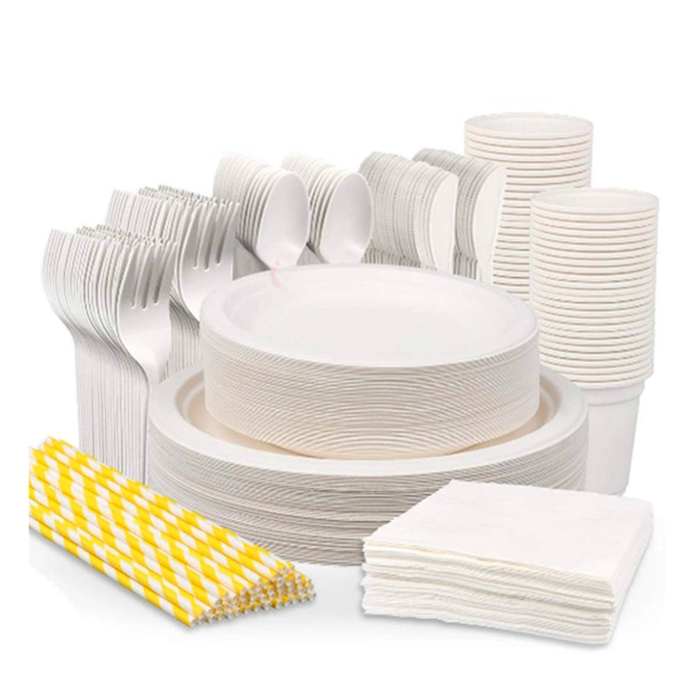 Eco-Friendly Wholesale Square White Dishes Plate for Hotel& Restaurant Square Plate Paper Plate Food Packaging