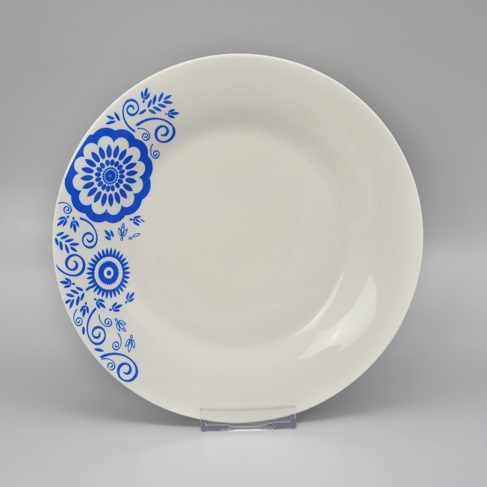 Customize Logo Ceramic Porcelain Flat Plate for Dinner