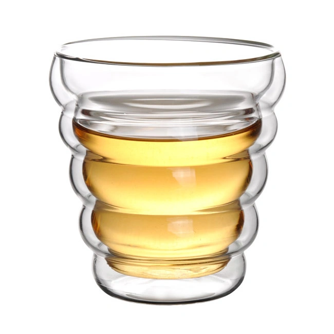 Spiral Double Wall Glass Cup Glass Juice Cup Espresso Coffee Cup Cappuccino Coffee Cup