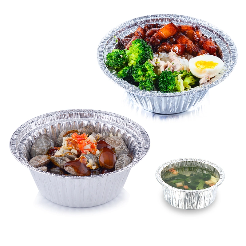 Round Dish Aluminum Foil Takeaway Containers for Baking Roasting Toasting Cooking Food Storage Pan