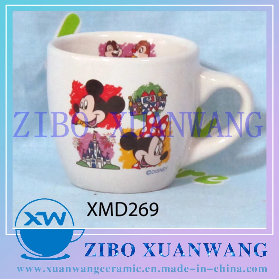 Small Ceramic Mug for Children Use Children Mug with Lovely Design Printing