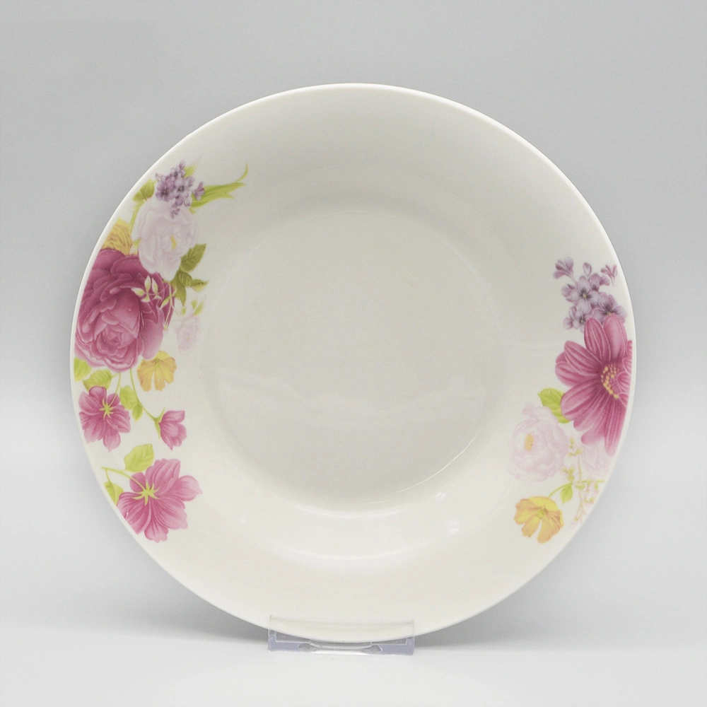 Different Sizes Design Ceramic Round Flat Plate for Dinner