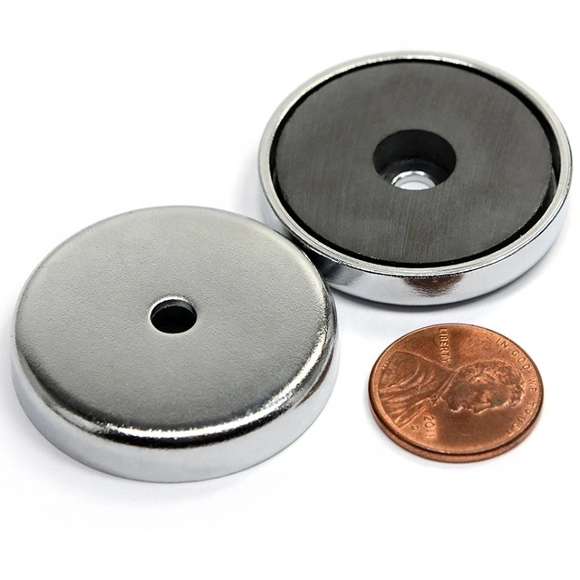 Rb Shallow Flat Round Base Ceramic Ferrite Pot Magnet Holder