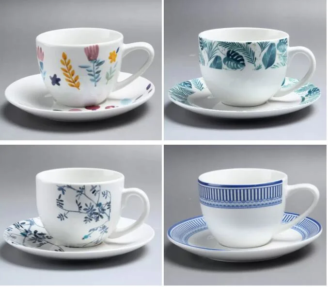 Factory Supply Coffee Cup and Saucer Set Fine Porcelain Set Ceramic Tea Cup Set