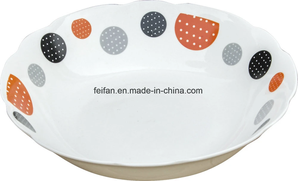 Durable Chinese Ceramic White Dinner Bowl/Lotus Edge Bowl