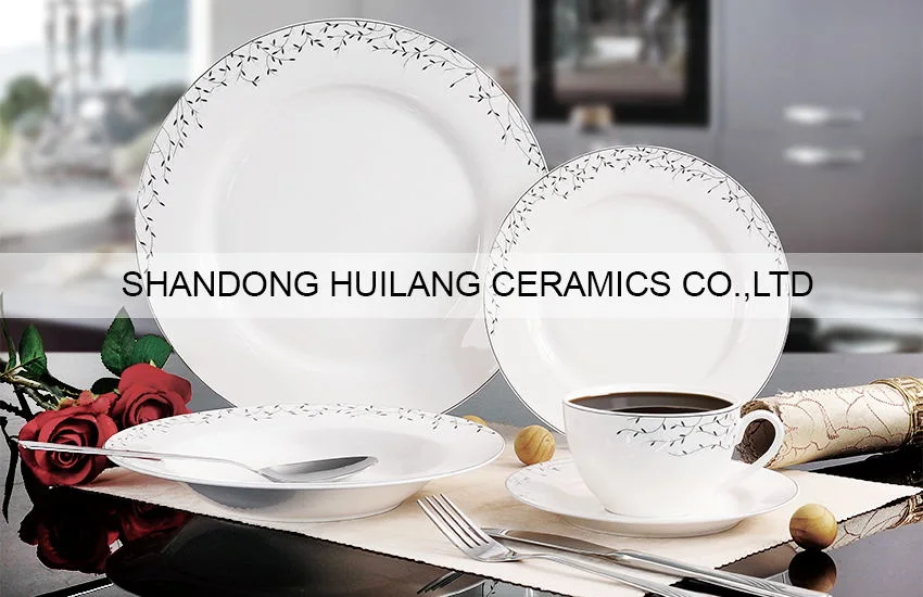 Custom Logo Crockery Ceramic Dinnerware Porcelain Dinner Set Porcelain Tableware for Restaurant