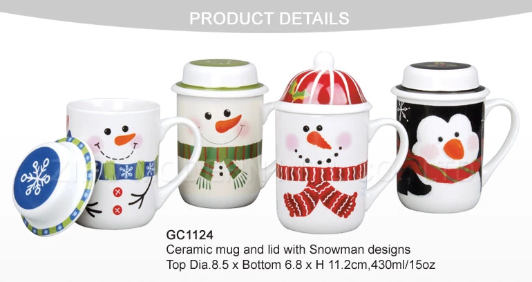 Wholesale High Quality Coffee Tea Logo Cup Ceramic Mug with Lid and Handle