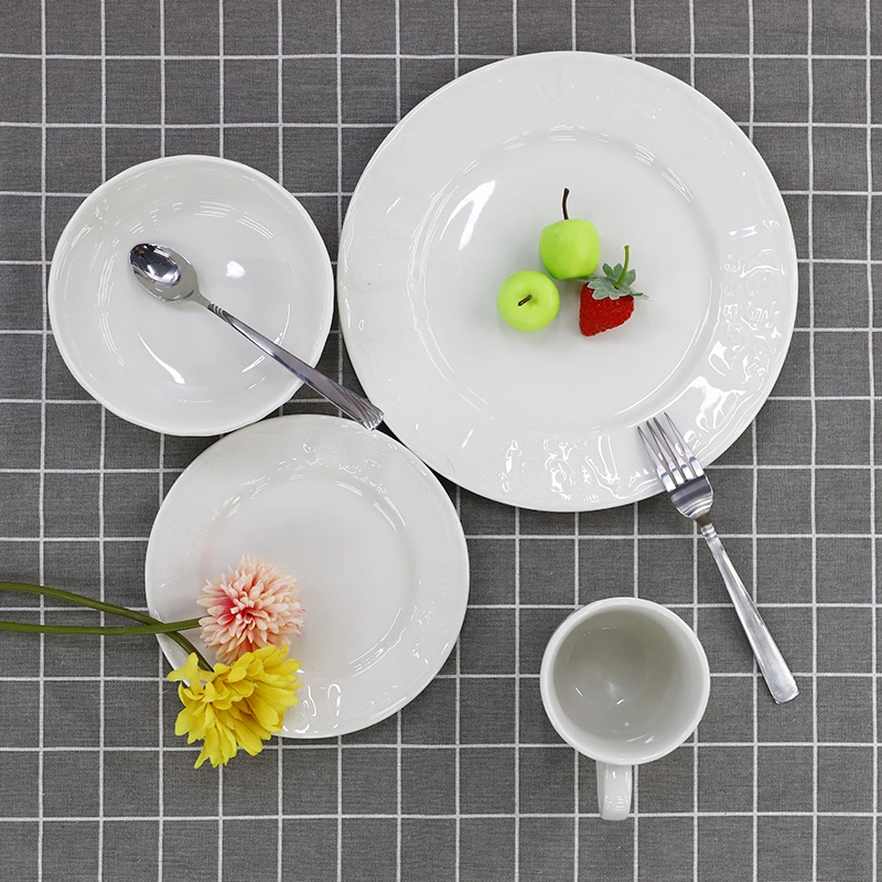 Custom Logo Crockery Ceramic Dinnerware Porcelain Dinner Set Porcelain Tableware for Restaurant