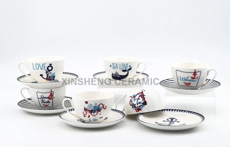 Ocean Design Custom Ceramic Cup with Saucer