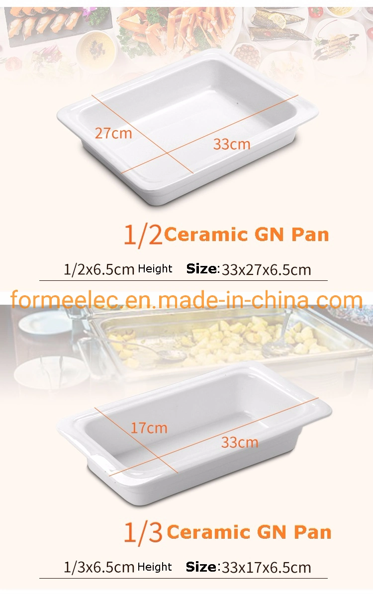 6L Gn Pan 2/3 Porcelain Food Dish Ceramic Buffet Dish