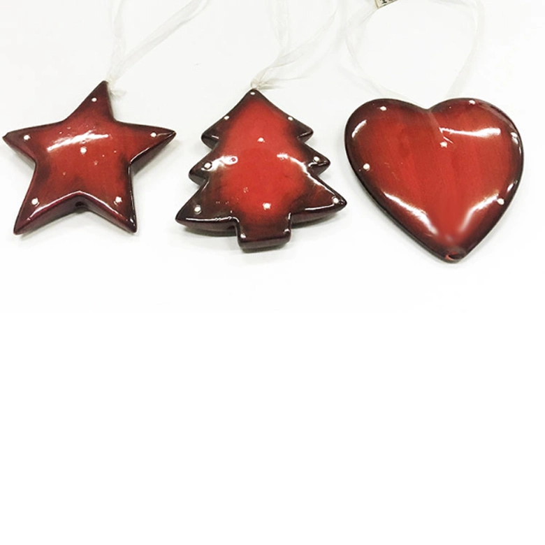 Christmas Tree/Heart/Star Shape Sublimation Ceramic Porcelain Christmas Ornament