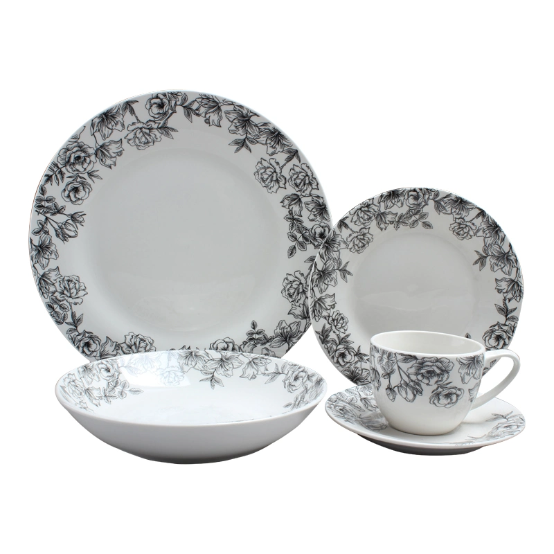 Custom 16PCS White Dinner Set Germany Porcelain Dinnerware Sets Royal Classic Porcelain Dinnerware