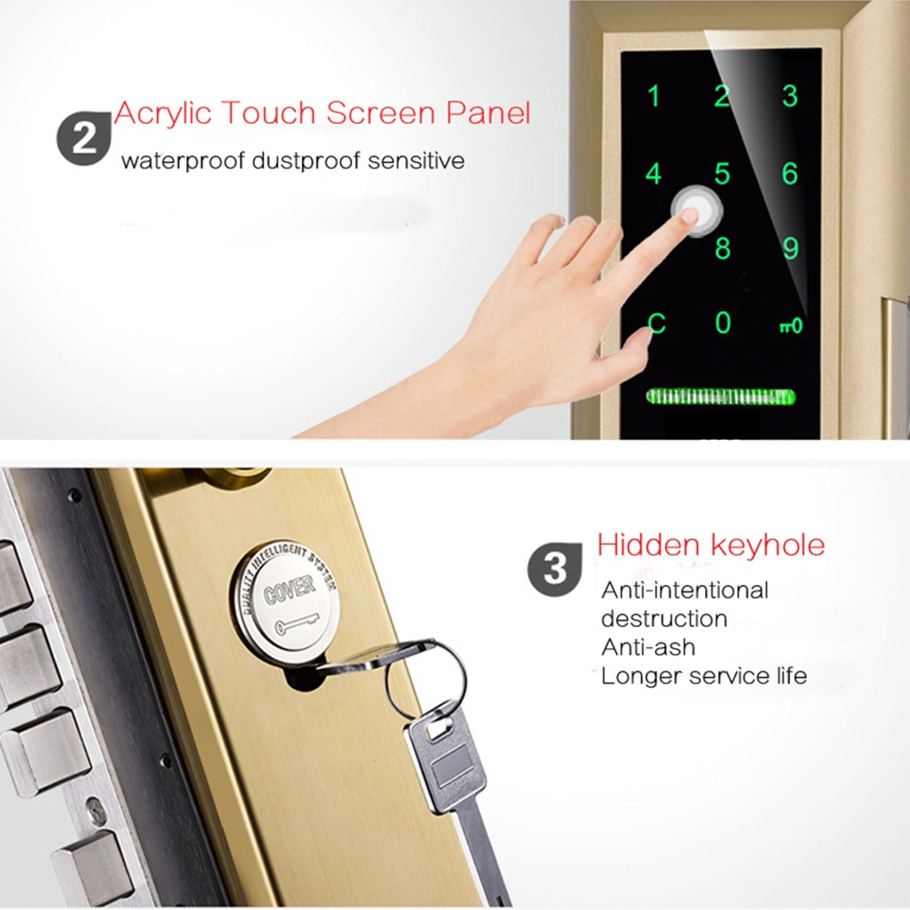 Bluetooth RFID Card Password Intelligent Lock Anti-Theft Door Electronic Smart Lock Mechanical Key