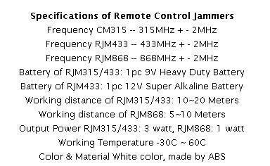 433.92MHz Remote Control Jammer Blocker for Car Garage Remote