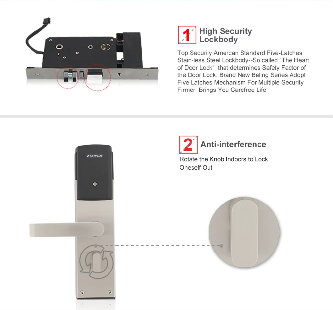 RF Key Card Reader RFID Intelligent Keyless Electronic Price Manufacturer Digital Smart Door Hotel Lock