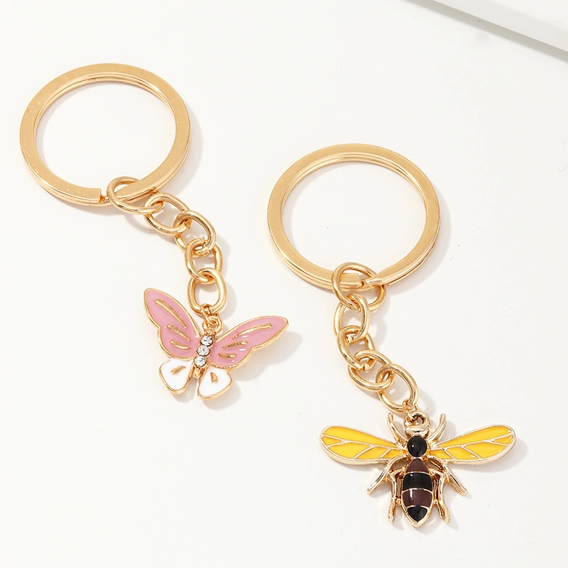 Bee Keychains Sets Women Girls Charm Bags Key Chain Accessories Pendant Car New Keychain Ring