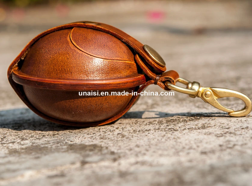 Leather Car Key Bag Change Coin Purse with Key Chain