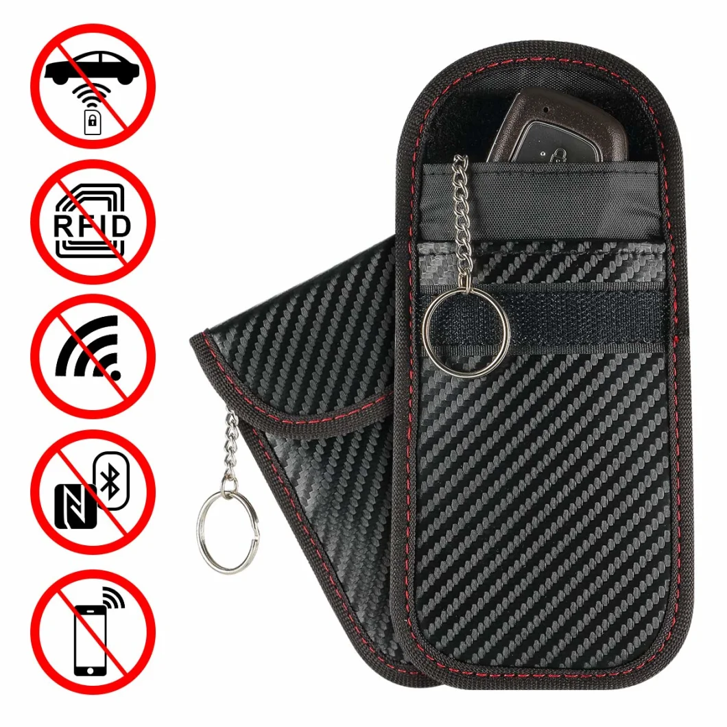 RFID Signal Blocking Anti Theft Faraday Pouch Case for Keyless Entry Car Key Fob