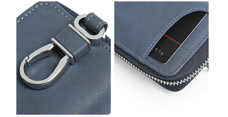 Men's Leather Cowhide Storage Bag Coin Purse Card Case Multifunction Car Key Case