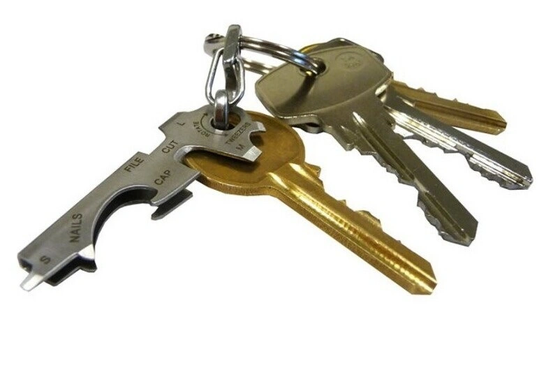 EDC Utility Key Ring Pocket Size Keychain Key Tool 8 in 1 Multitool