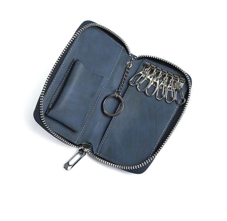 Men's Leather Cowhide Storage Bag Coin Purse Card Case Multifunction Car Key Case