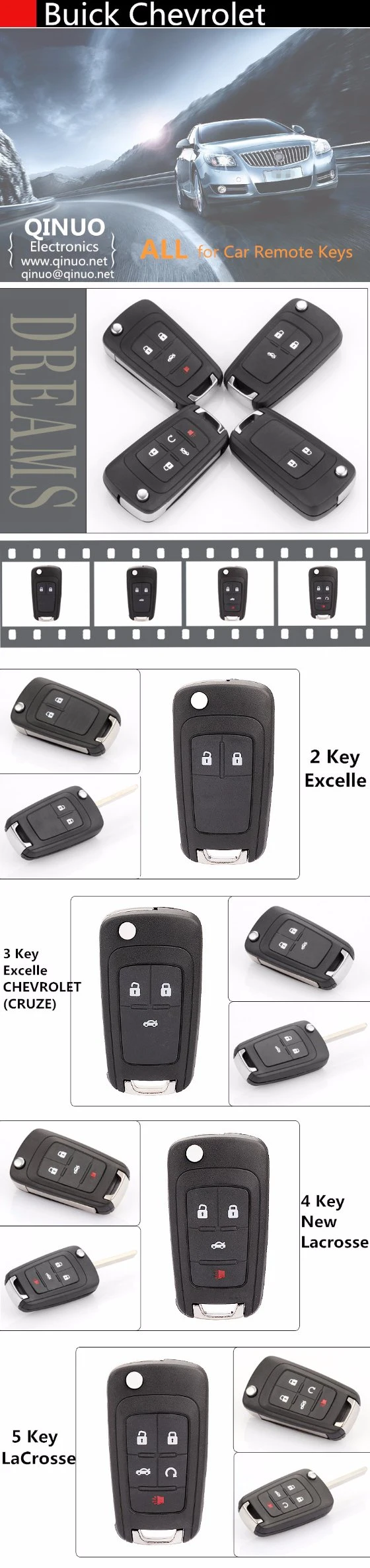Car Key Remotes for Buick Smart Key 433MHz/315MHz